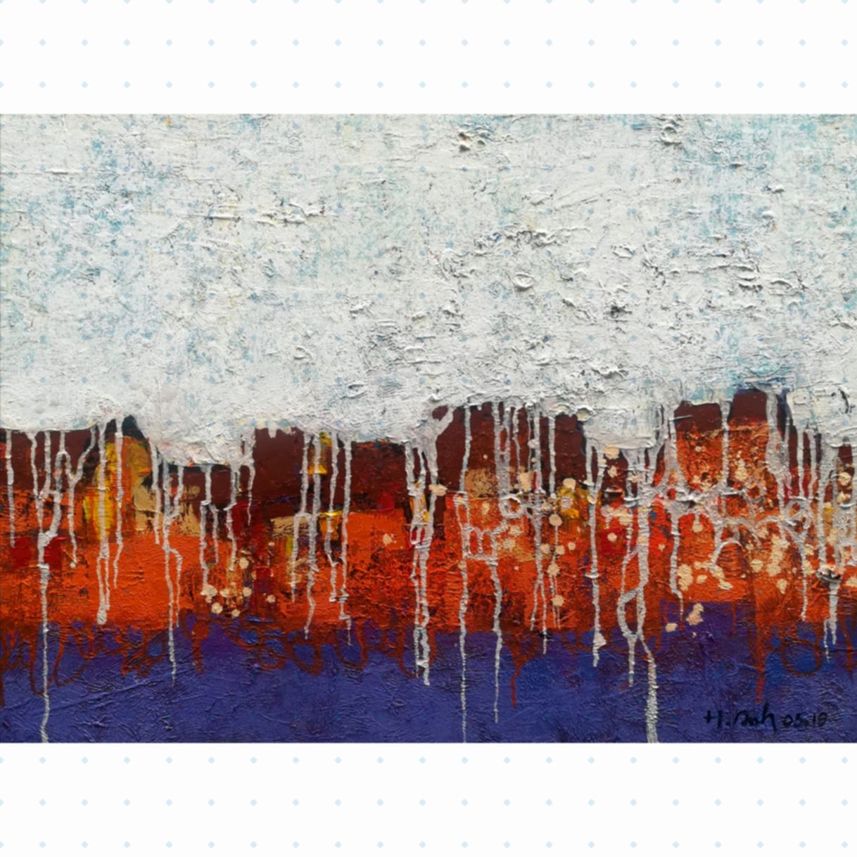 Tranh Ngọc Oanh Ngày Mưa Acrylic 60x80cm Nghệ Thuật Độc Đáo 