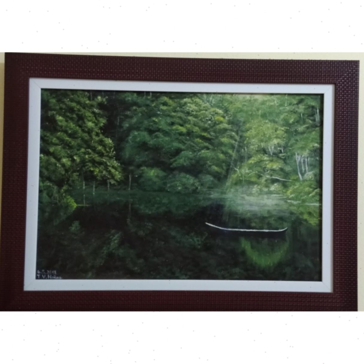 Tranh Nghệ Thuật Sông Quê Acrylic 40x60cm Độc Bản Đẹp 