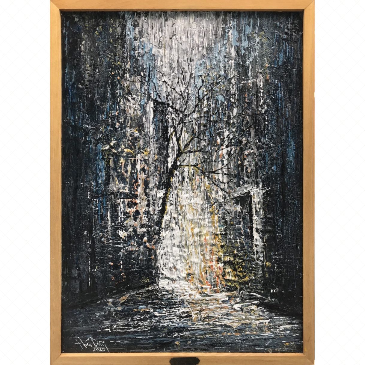 Tranh Mưa Xuân Tổng Hợp Trên Toan 50x70cm Nghệ Thuật 