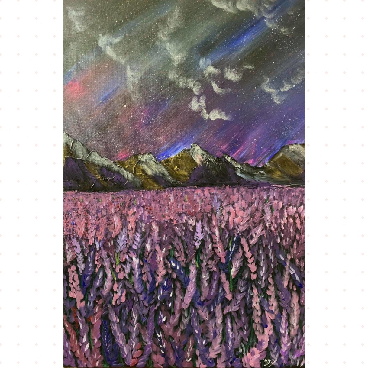 Tranh Dạ Khúc Lavender Acrylic 40x60cm Trang Trí Sang Trọng 
