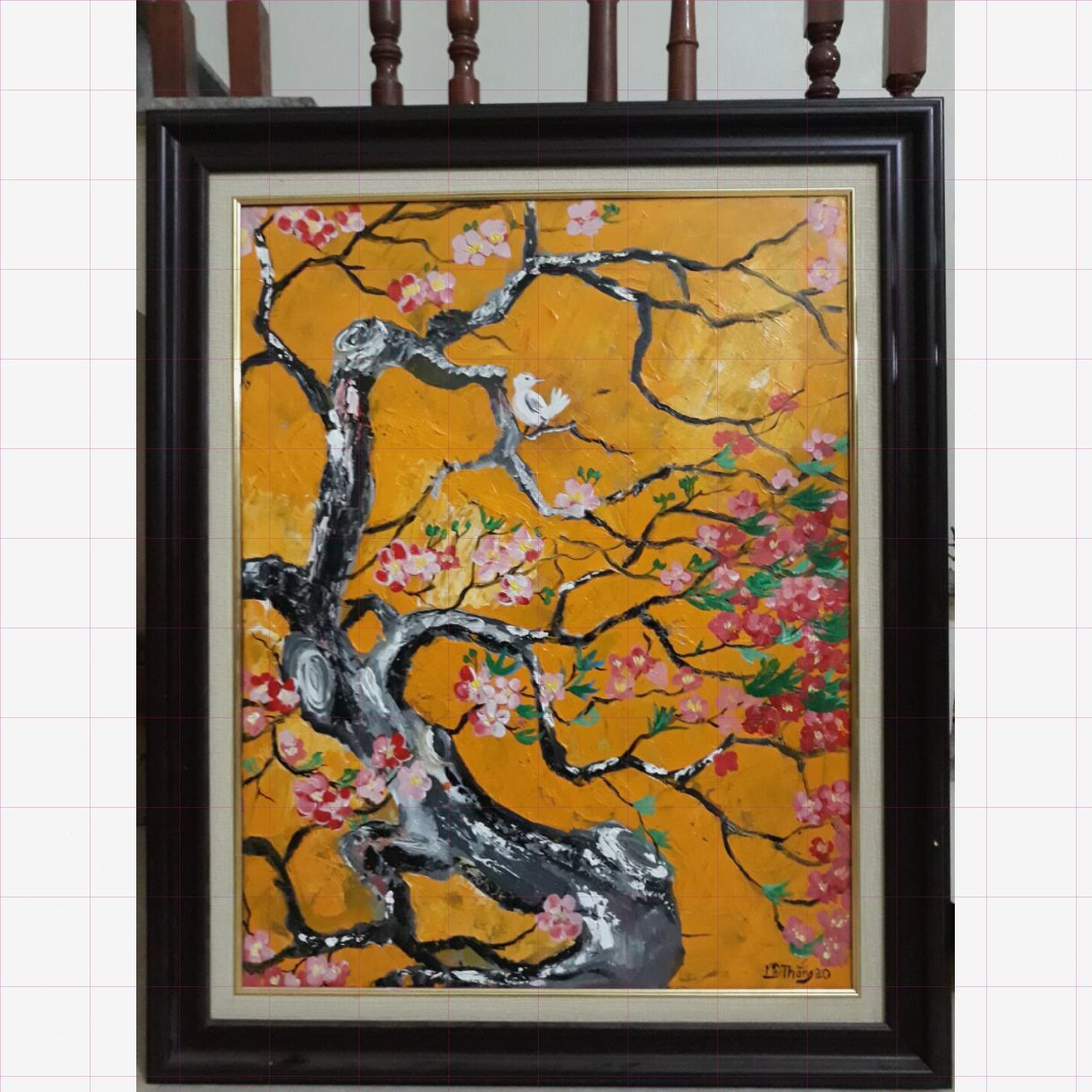 Tranh Xuân Sớm Sơn Acrylic Tranh Họa Sĩ Lê Thắng 2020 