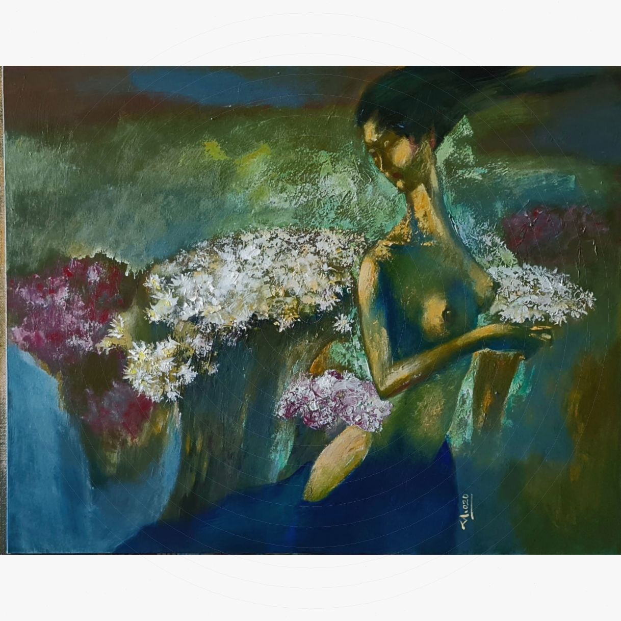 Nguyễn Thịnh Tranh Hoạ Mi Acrylic 80x100cm Tinh Tế 