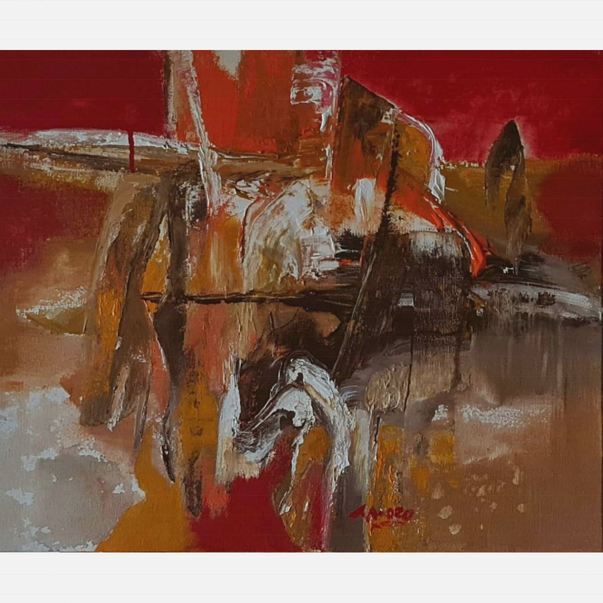 Tranh Mưa Biển Nghệ Thuật Acrylic Kích Thước 50x60cm 2020 