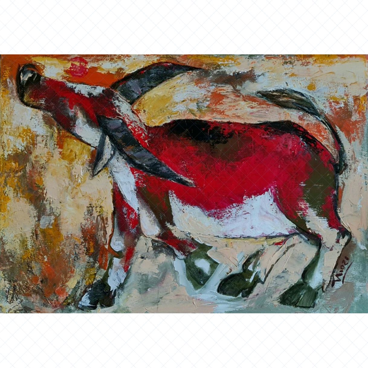Tranh Acrylic Nguyễn Thịnh Xuân 50x70cm Nghệ thuật tinh tế 