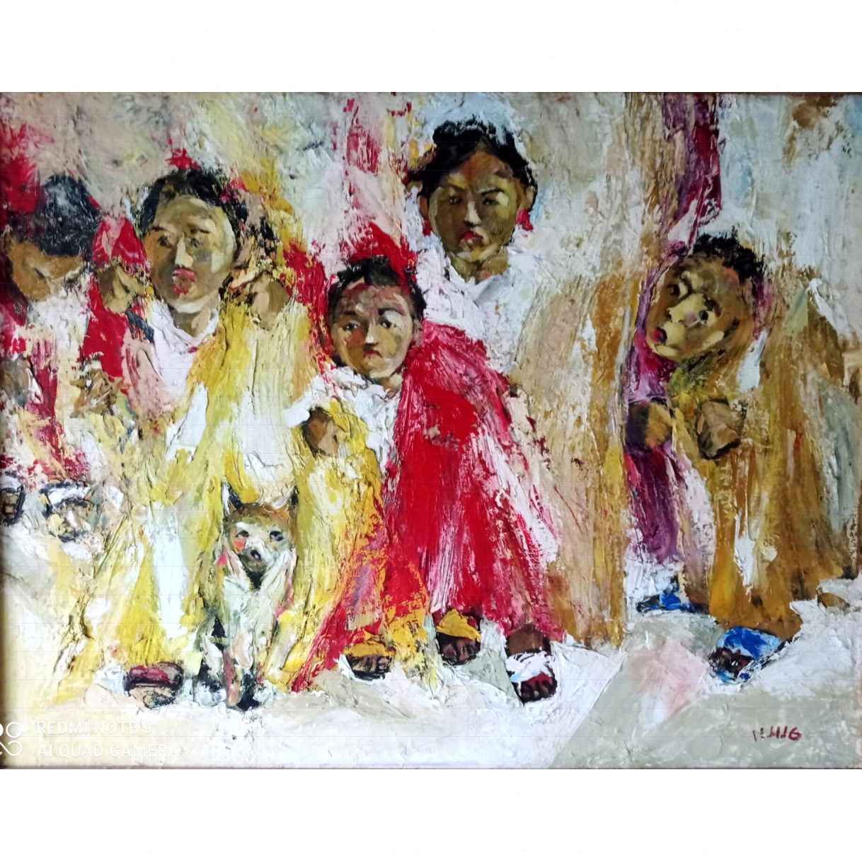 Tranh Sơn Dầu Chơi Cùng Nắng Mới 70x90cm Độc Bản 