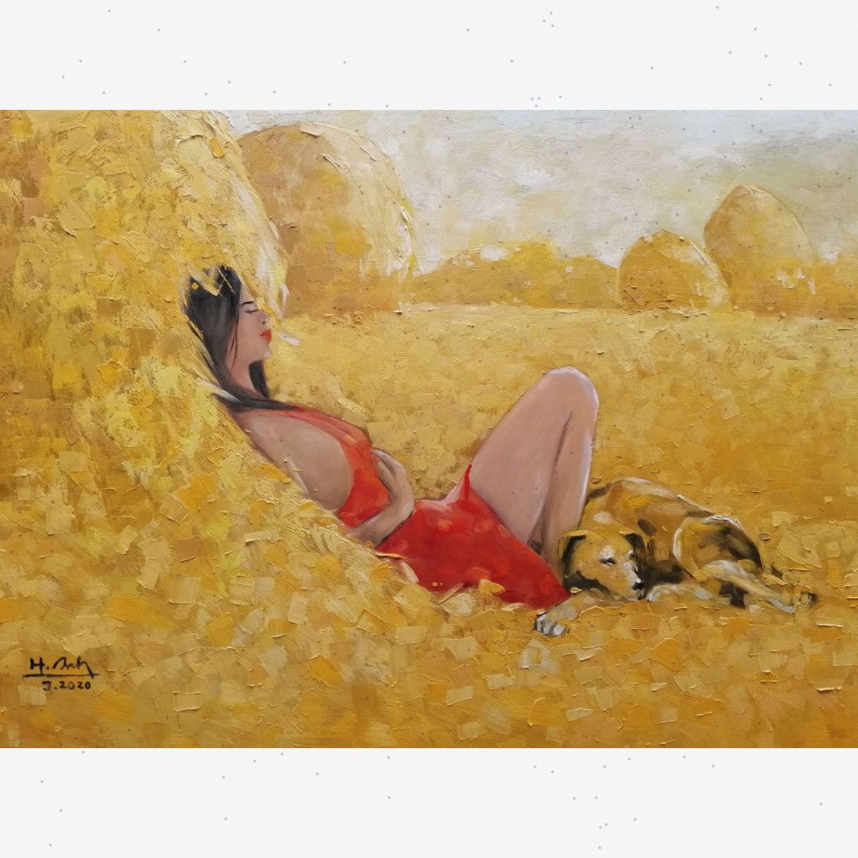 Tranh Nghệ Thuật Giấc Mơ Ban Trưa Sơn Dầu Toan 120x160cm Sang Trọng 