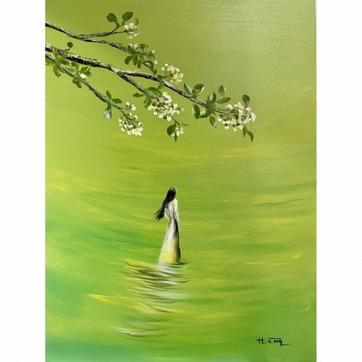 Tranh nghệ thuật hương thầm acrylic tinh tế dễ chịu 