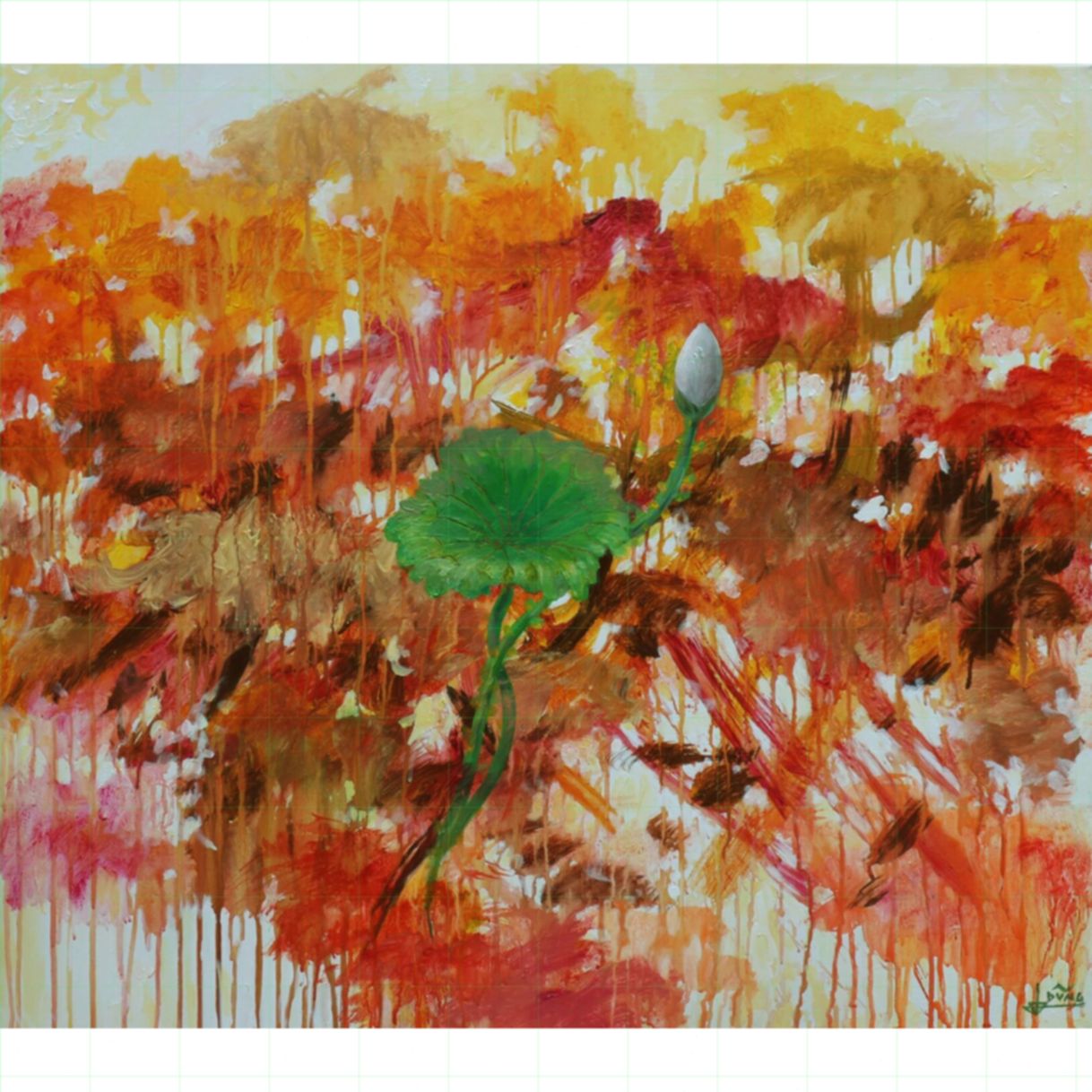 Tranh Nghệ Thuật Sức Sống Acrylic Toan Vải 80x90cm Độc Bản 
