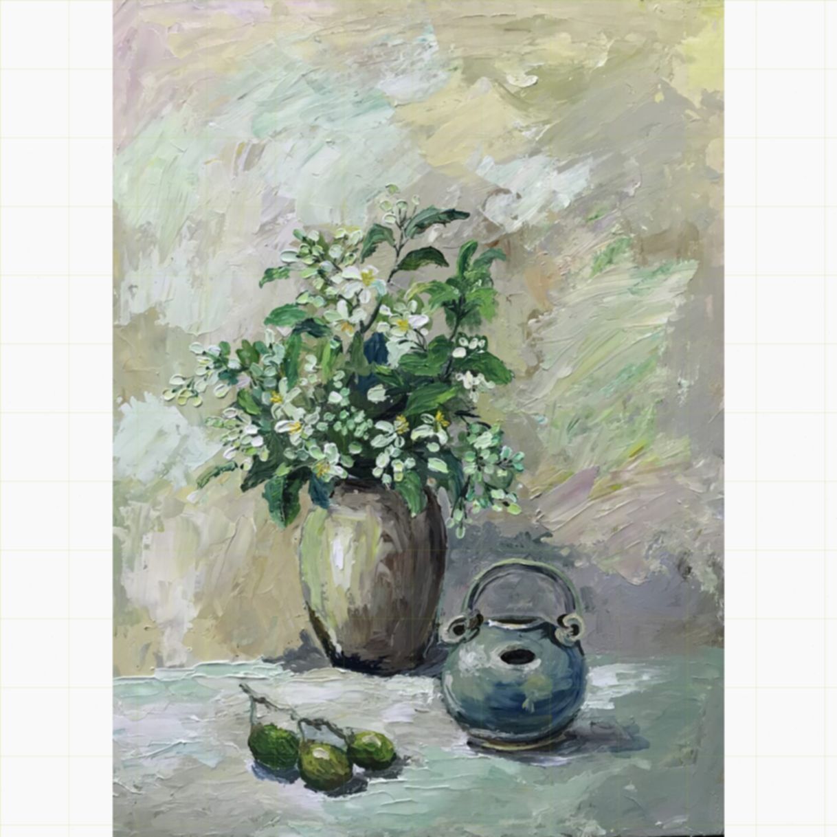 Tranh Acrylic Phượng Ớt Nồng Nàn Hoa Bưởi 60x80cm Độc Bản 