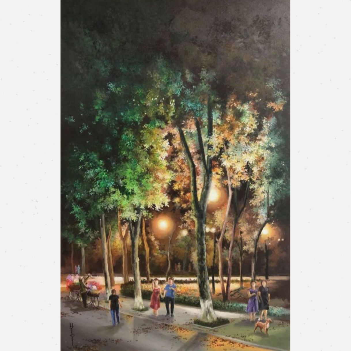 Tranh Nghệ Thuật Thu Qua Kích Thước 60x90cm Chất Liệu Acrylic Đẹp 