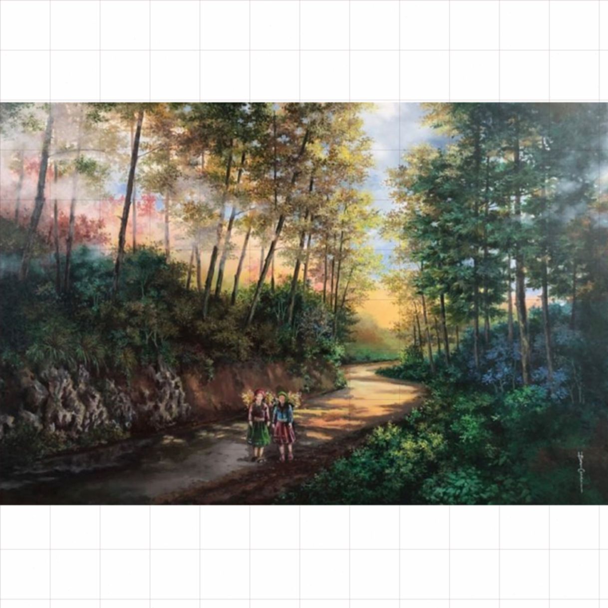 Tranh Acrylic Nghệ Thuật Cơn Mưa Đi Qua 70x120cm 
