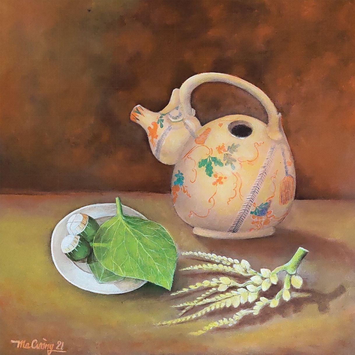 Tranh Sơn Dầu Hoài Niệm Kích Thước Nhỏ 40x40cm Độc Bản Sang Trọng 