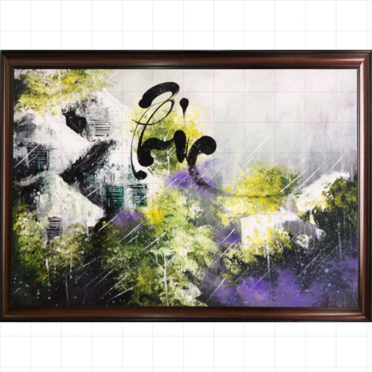Tranh Sen Acrylic TSD160 80x60cm Tay Vẽ Sang Trọng 