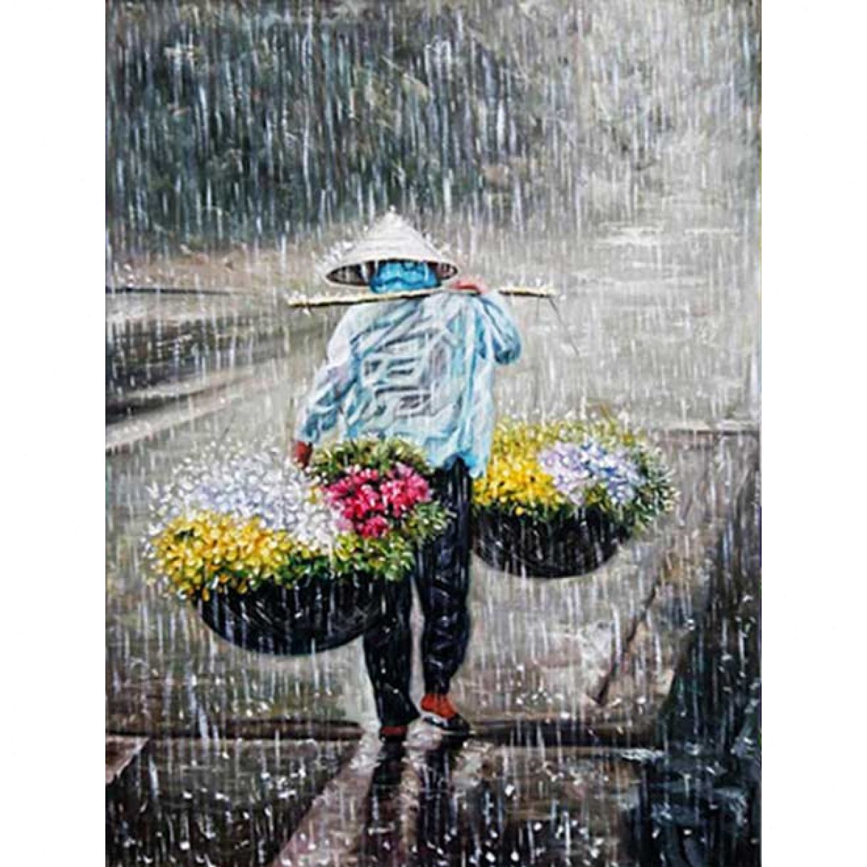 Tranh Sơn Dầu Sáng Tác TST005 Vải Canvas 60x80cm Vẽ Tay 100% 