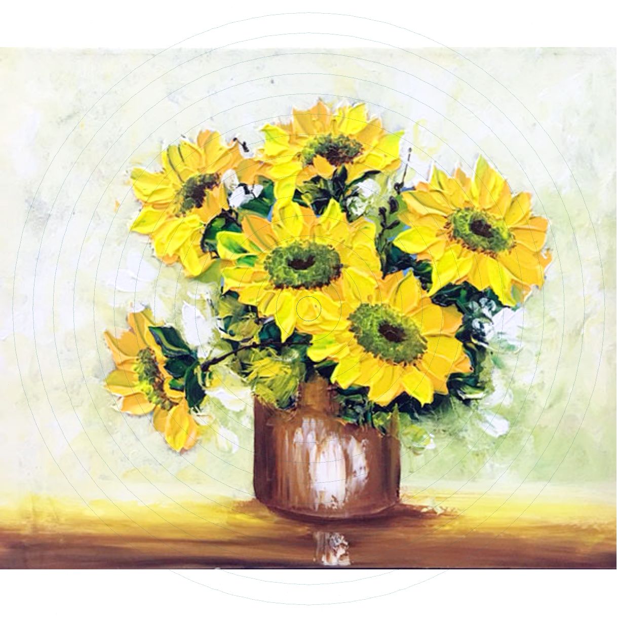 Tranh Hoa Mai Acrylic Vải Bố 60x60cm Độc Quyền 