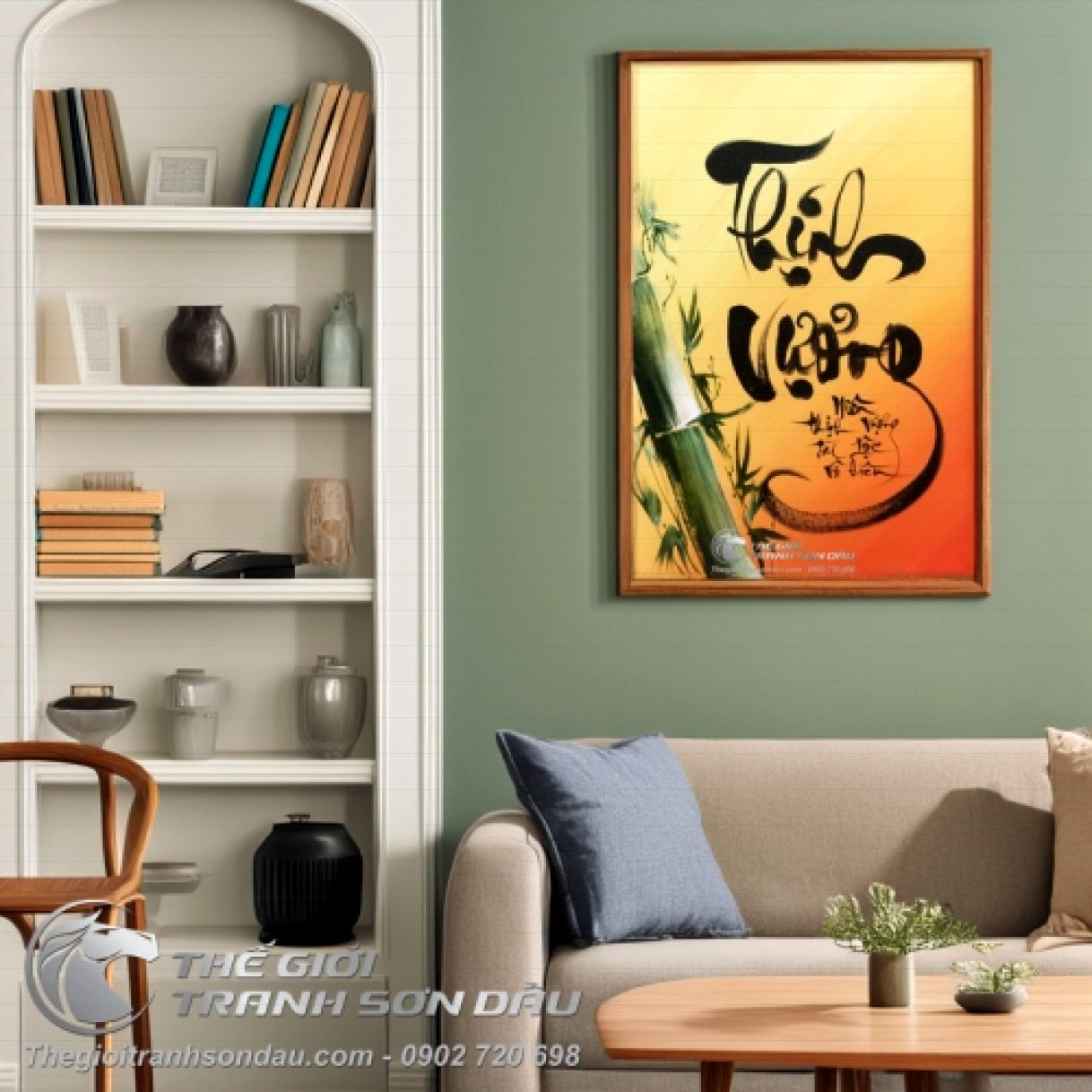Tranh Thư Pháp Thịnh Vượng Sơn Dầu Đa Kích Thước Trang Trí Sang Trọng 