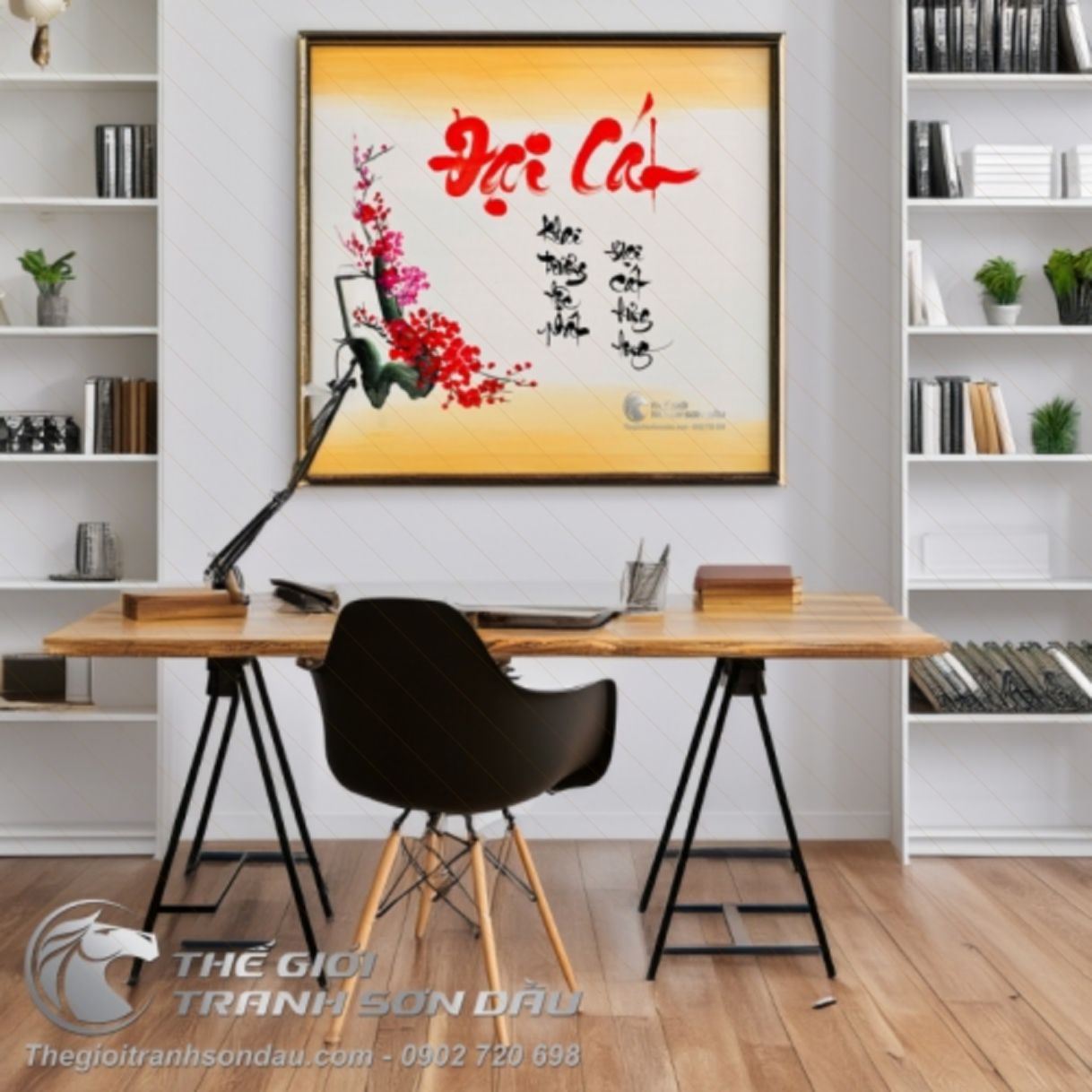 Tranh thư pháp chữ Đại Cát mừng khai trương ý nghĩa 
