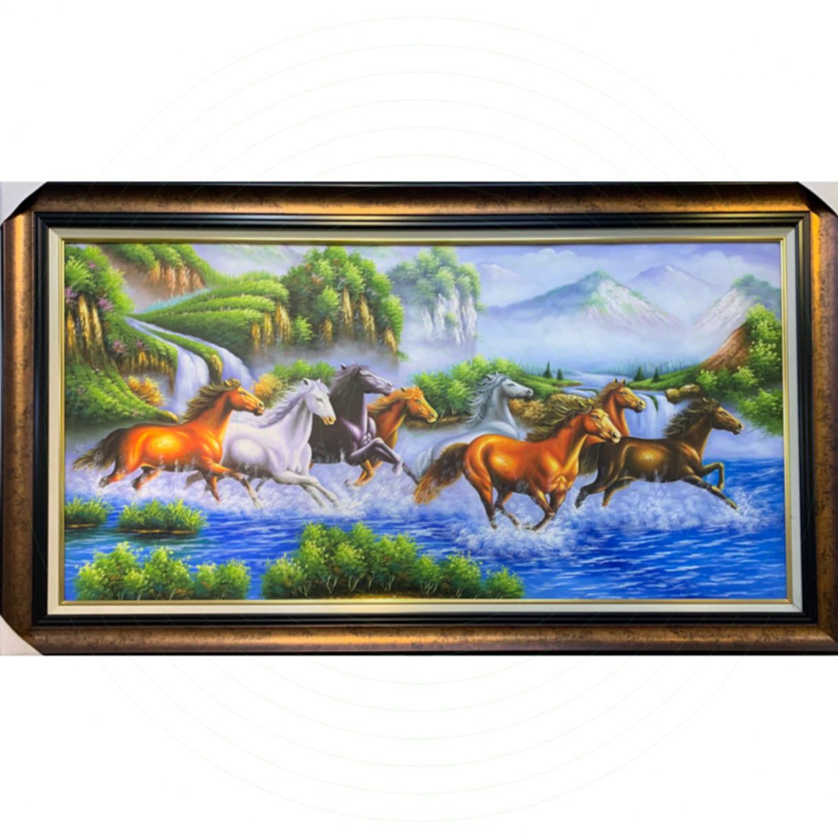 Tranh Mã Đáo Thành Công Dưới Nước Sơn Dầu Canvas 