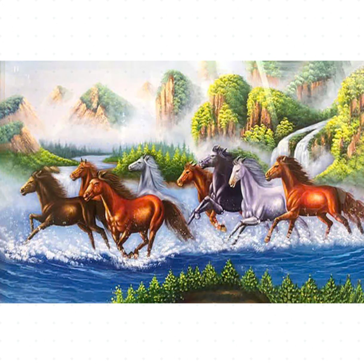 Tranh Sơn Dầu Mã Đáo Thành Công Canvas Cao Cấp 120cm 