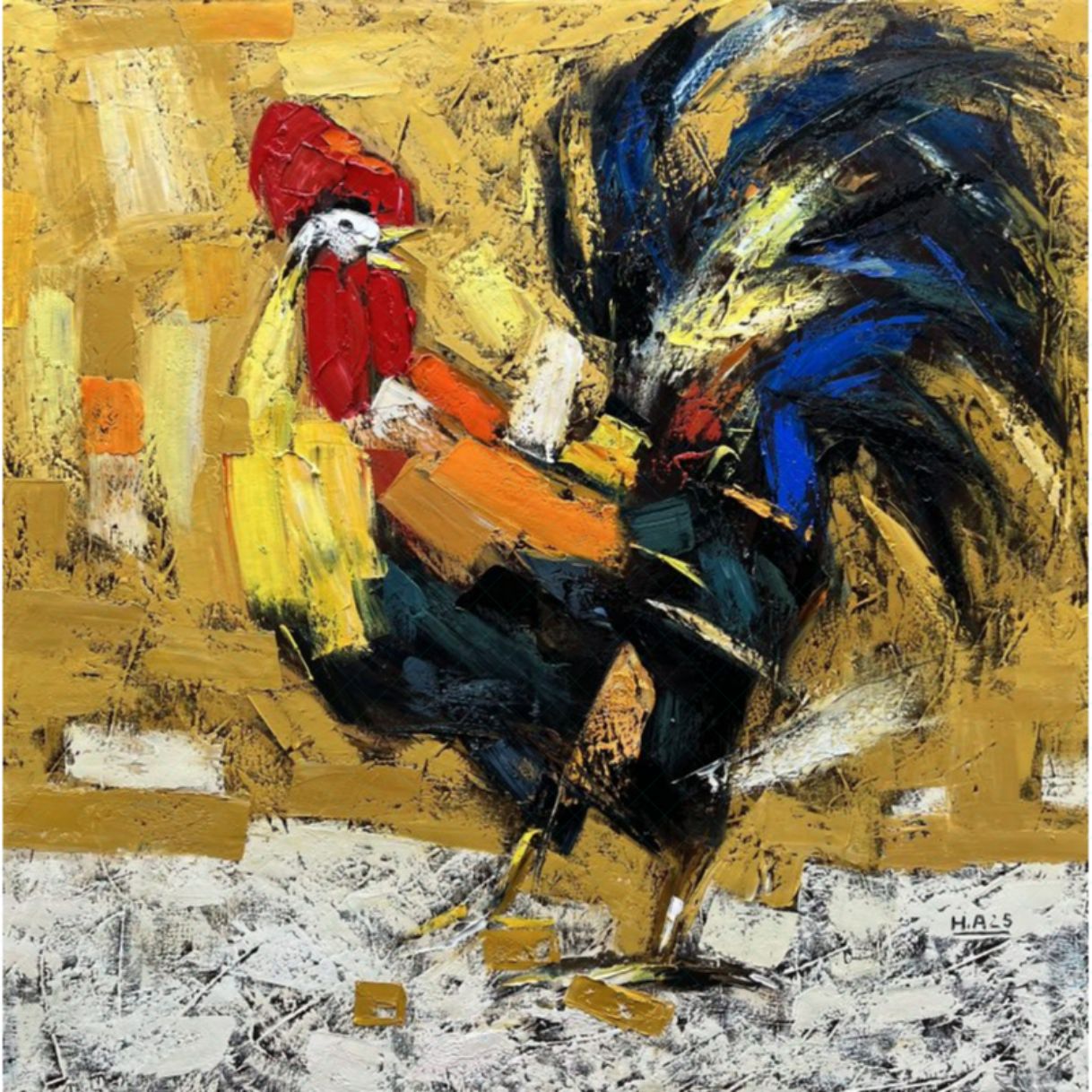 Tranh Nghệ Thuật Đại Kê Sơn Dầu Toan 120x120cm 2025 