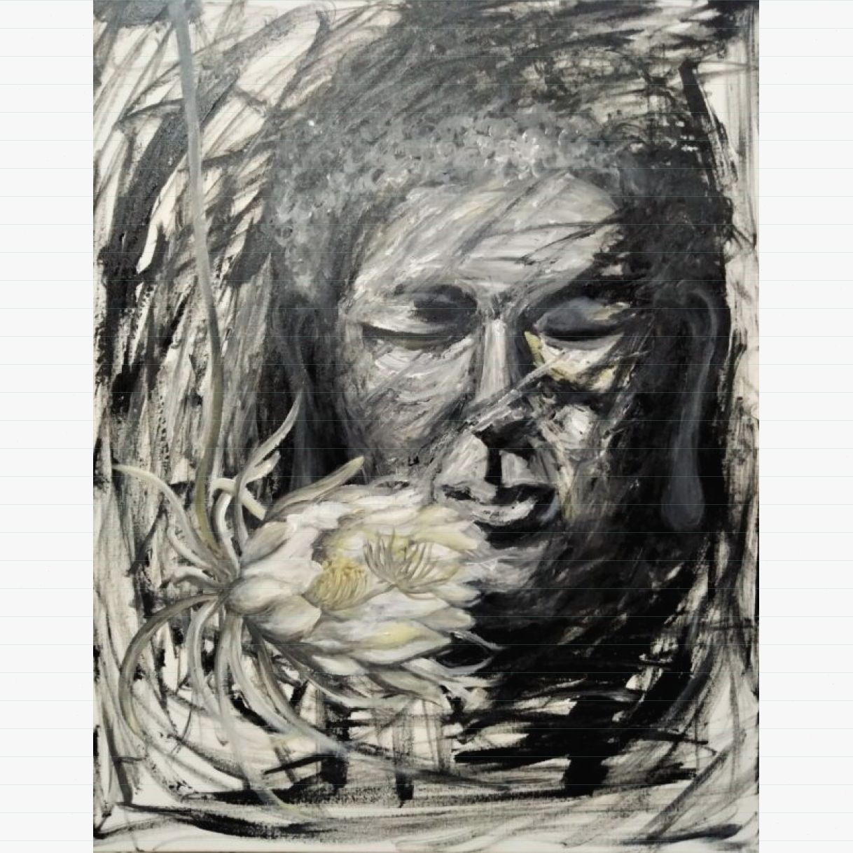 Tranh phật giáo tịnh acrylic 60x75cm tinh xảo thư thái 
