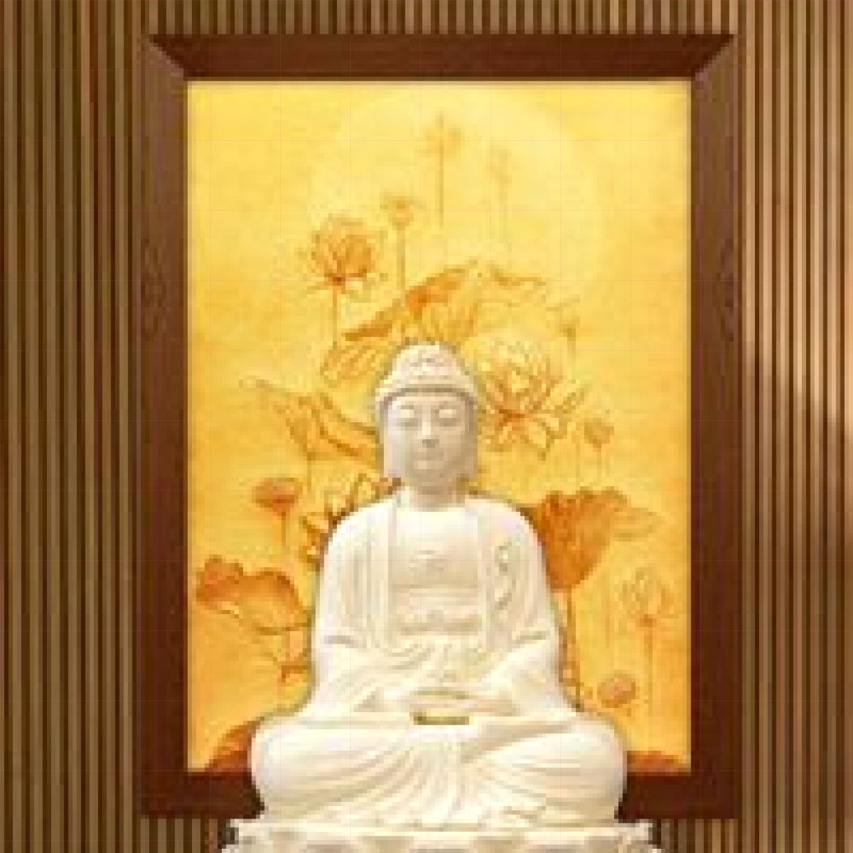 Tranh Phật Giáo Hoa Sen Xơ Dừa 60x80cm Tinh Xảo Độc Đáo 