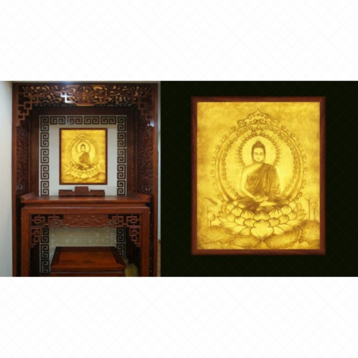 Tranh Phật Giáo Xơ Dừa Handmade Kích Thước 60x80cm 