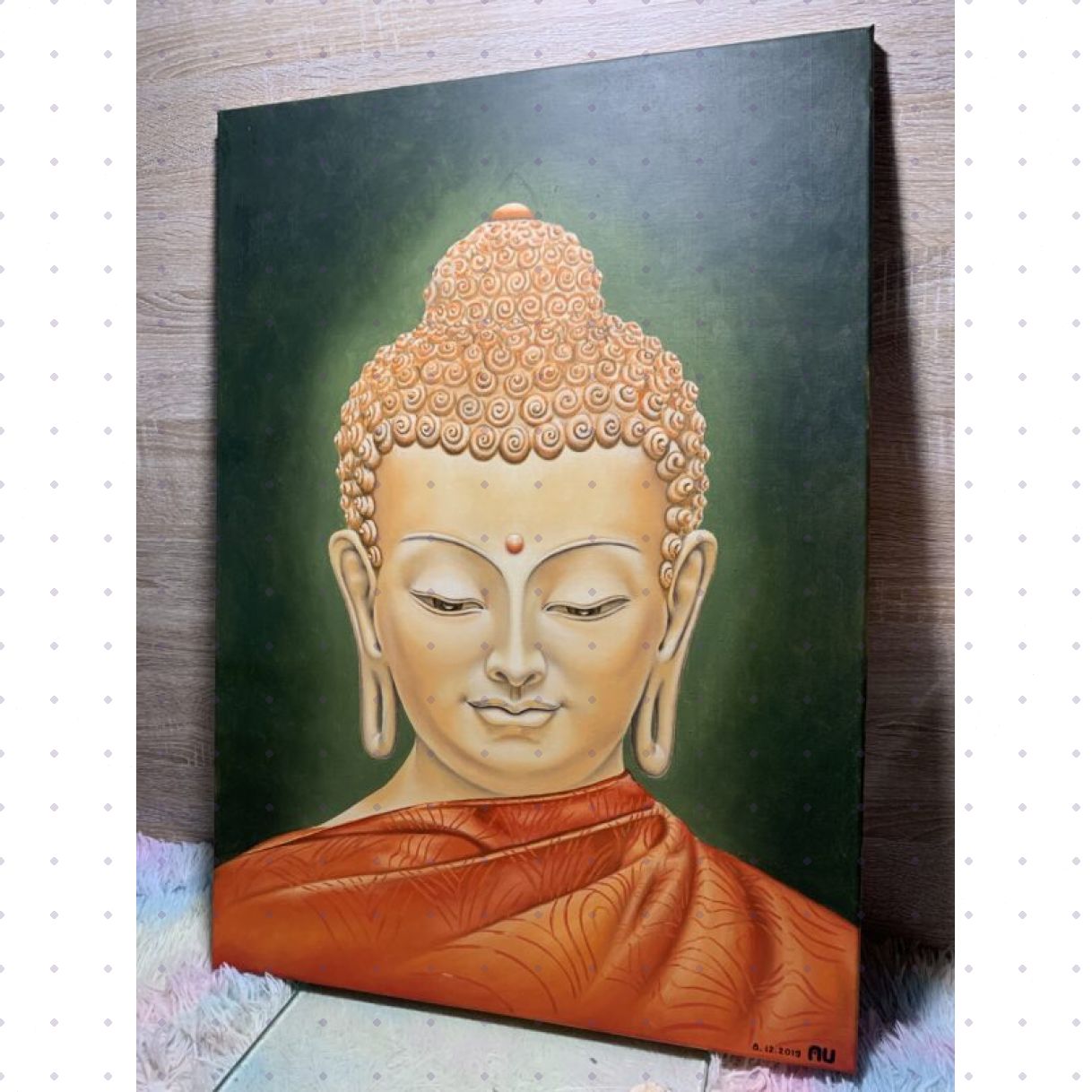 Tranh Sơn Dầu Buddha Độc Bản Kích Thước 50x70cm Chất Liệu Sắc Nét 