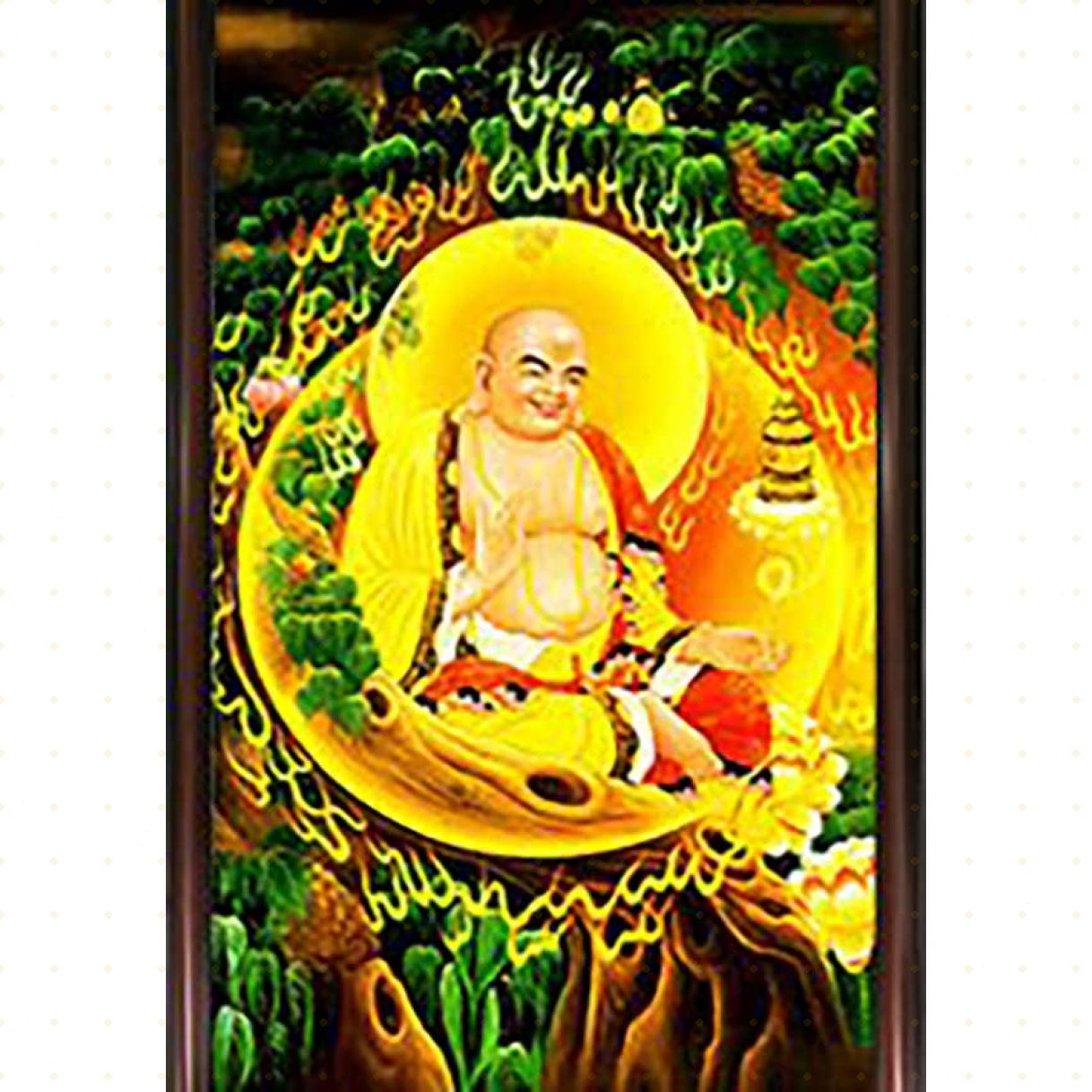 Tranh Phật Di Lặc Bồ Tát Sơn Dầu 50x80cm Handmade Độc Bản 