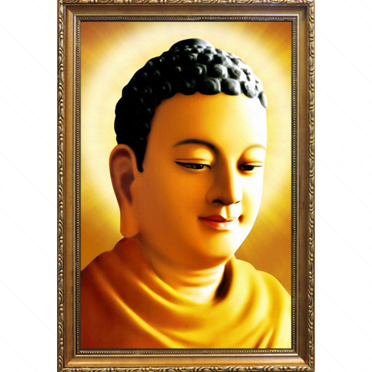 Tranh phật bổn sư thích ca tay họa 100% sơn dầu canvas nhập 
