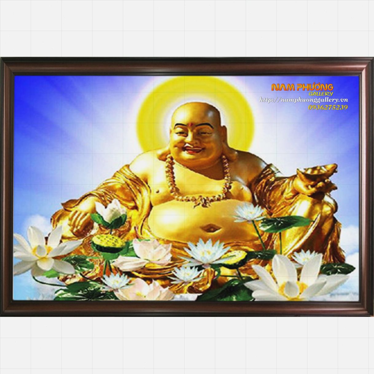 Tranh Sơn Dầu Phật Di Lặc Bồ Tát 120x80cm Canvas Chính Hãng 