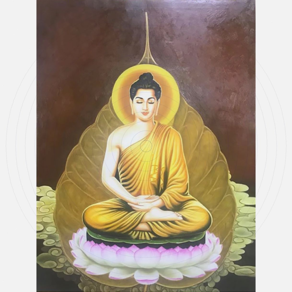 Tranh Sơn Dầu Phật Giao Bôn Sư Vẽ Tay 75cm Canvas Khung Cao Cấp 