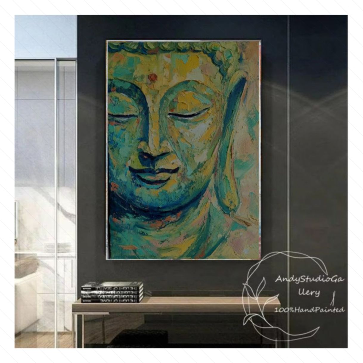 Tranh Phật Giáo Tĩnh Tâm Sơn Dầu Tổng Hợp Độc Bản 80x100cm 