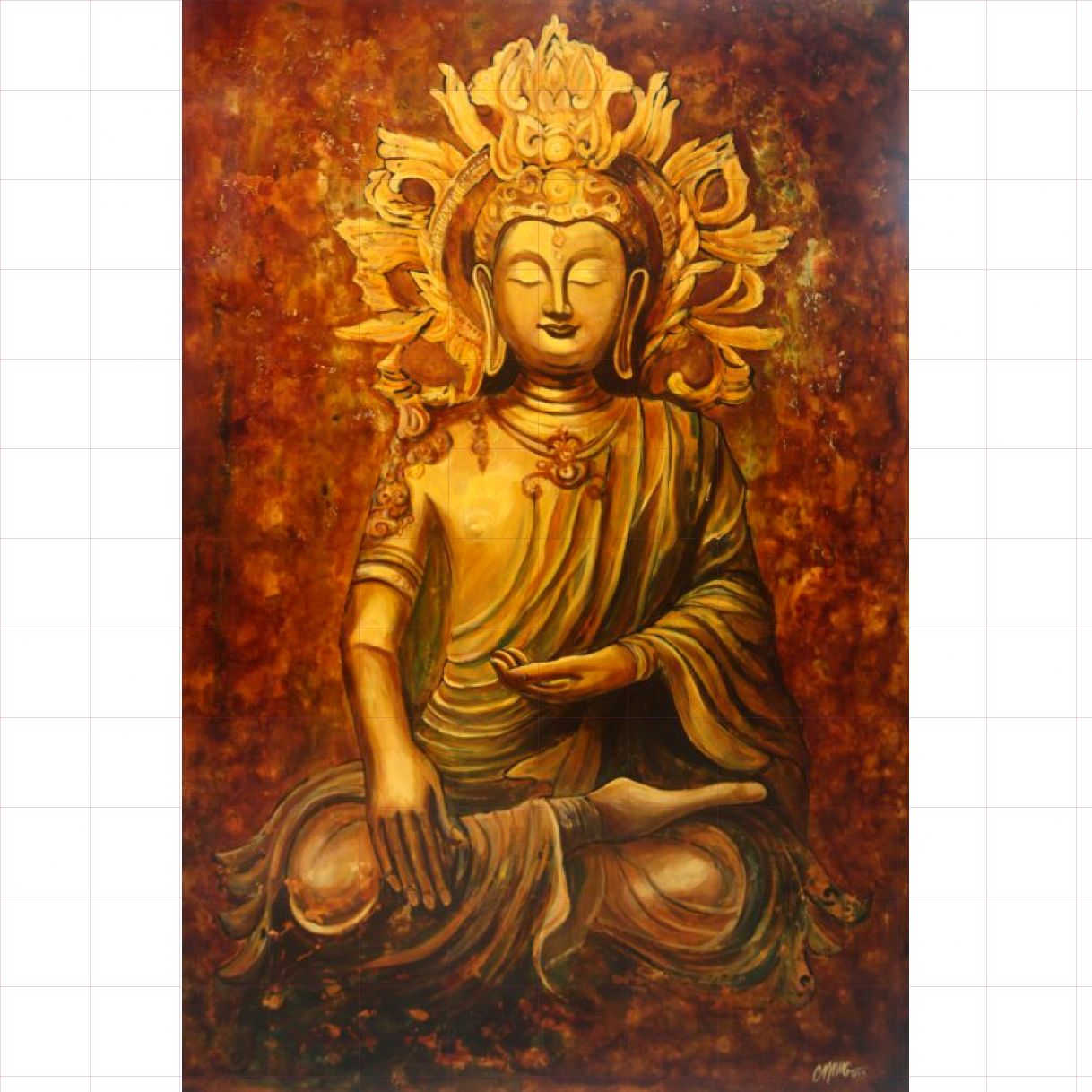Tranh Sơn Mài Kim Thân Độc Bản Kích Thước 80x120cm Năm 2023 