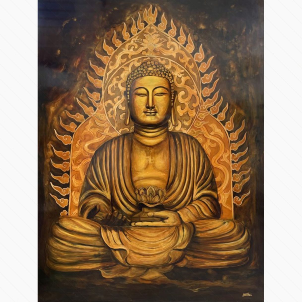 Tranh Sơn Mài Đức Thế Tôn 90x120cm Độc Bản Năm 2024 