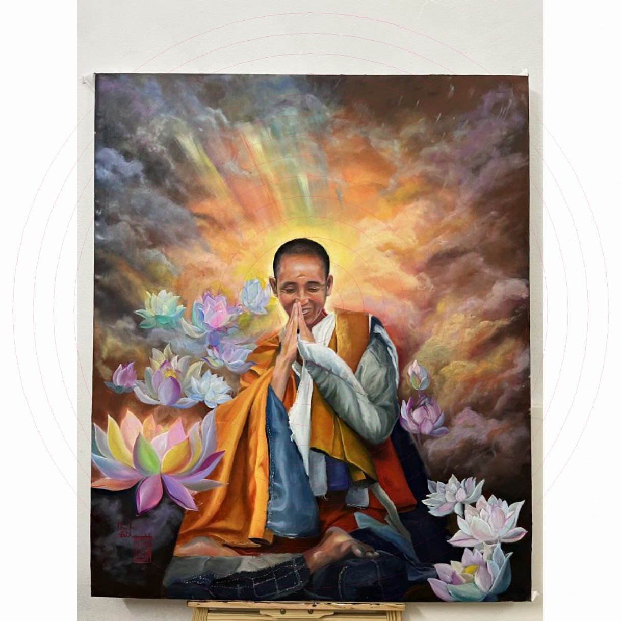 Tranh Chân Dung Hương Người Đức Hạnh Sơn Dầu 100x120cm 