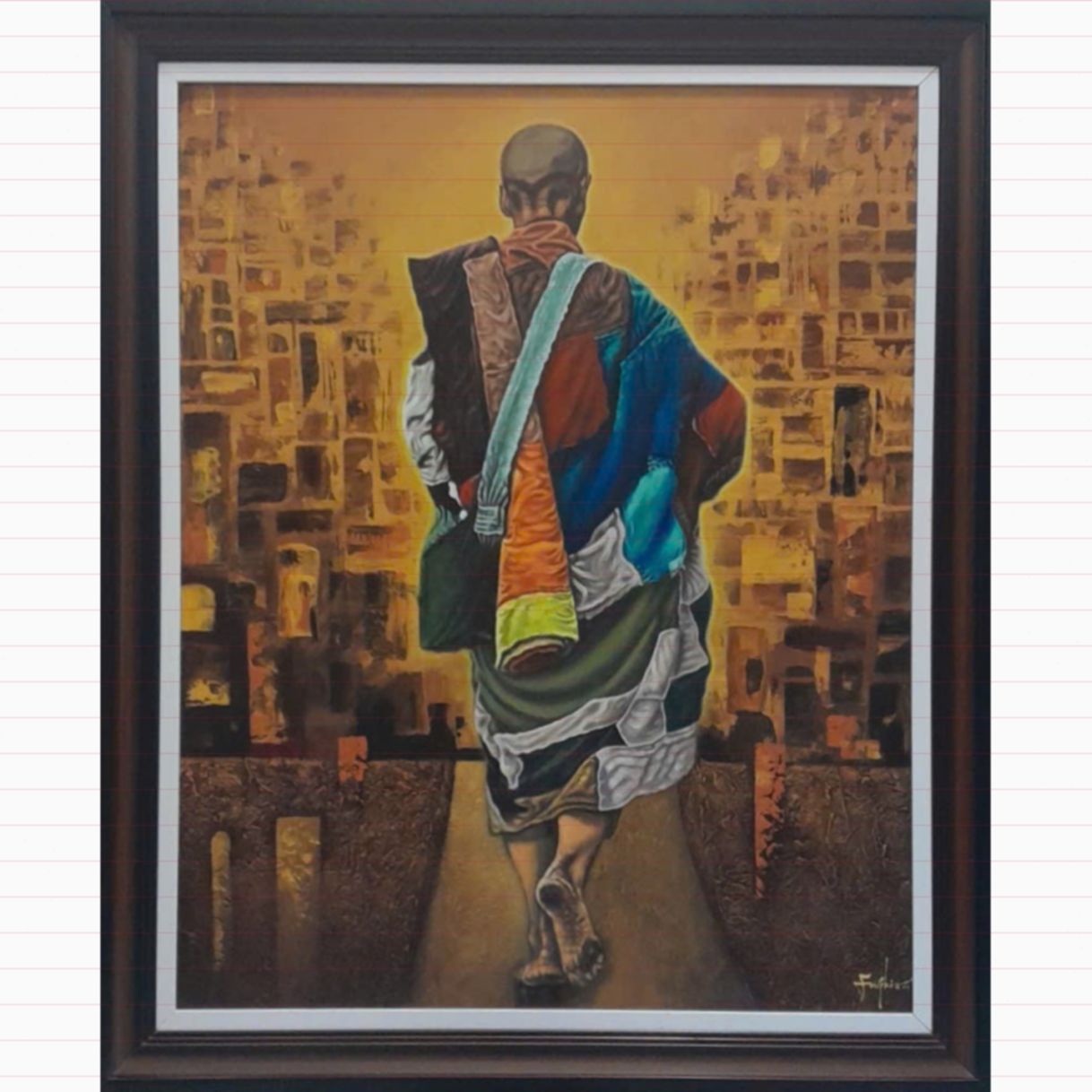 Tranh Phật Giáo Dấu Chân Sơn Dầu Kích Thước 80x100cm 