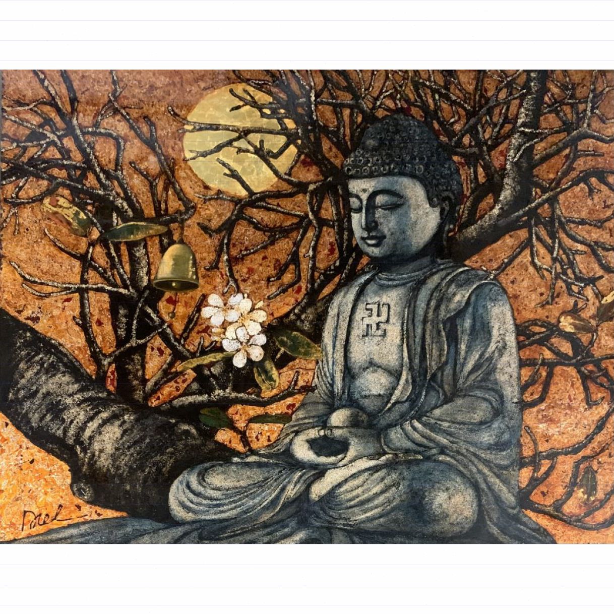 Tranh Sơn Mài Vô Đề Độc Bản Kích Thước Lớn 110x140cm 