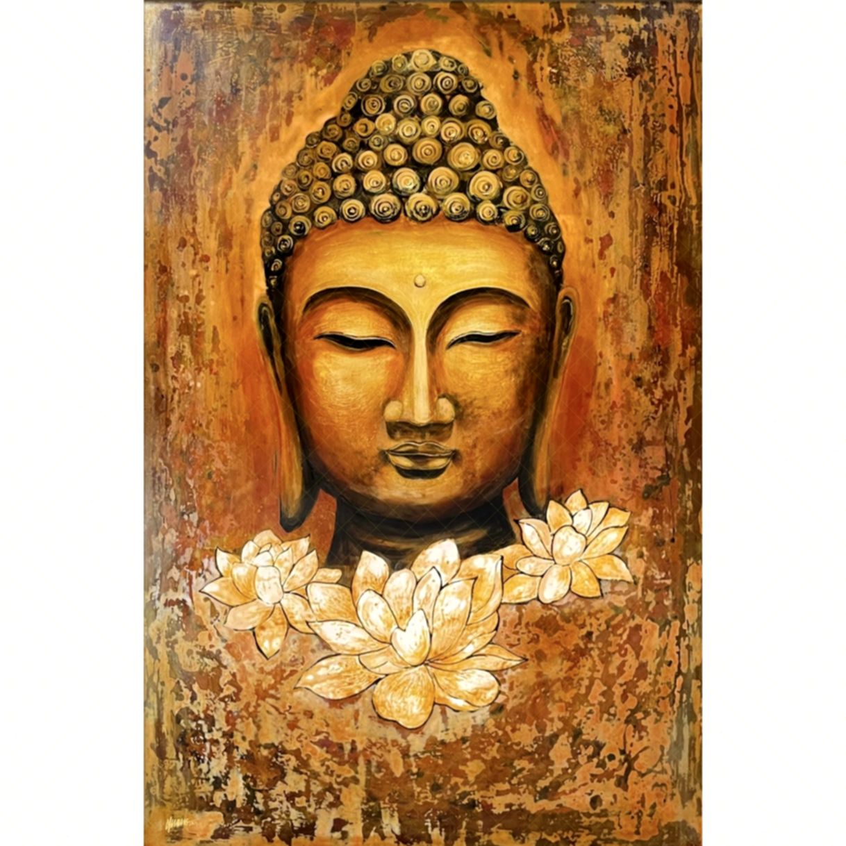 Tranh sơn mài Tâm Hoa 80x120cm tranh độc bản cao cấp có giấy chứng nhận 