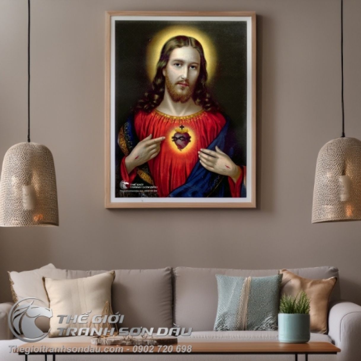 Tranh Trái Tim Đức Chúa Jesu Sơn Dầu Ý Nghĩa 
