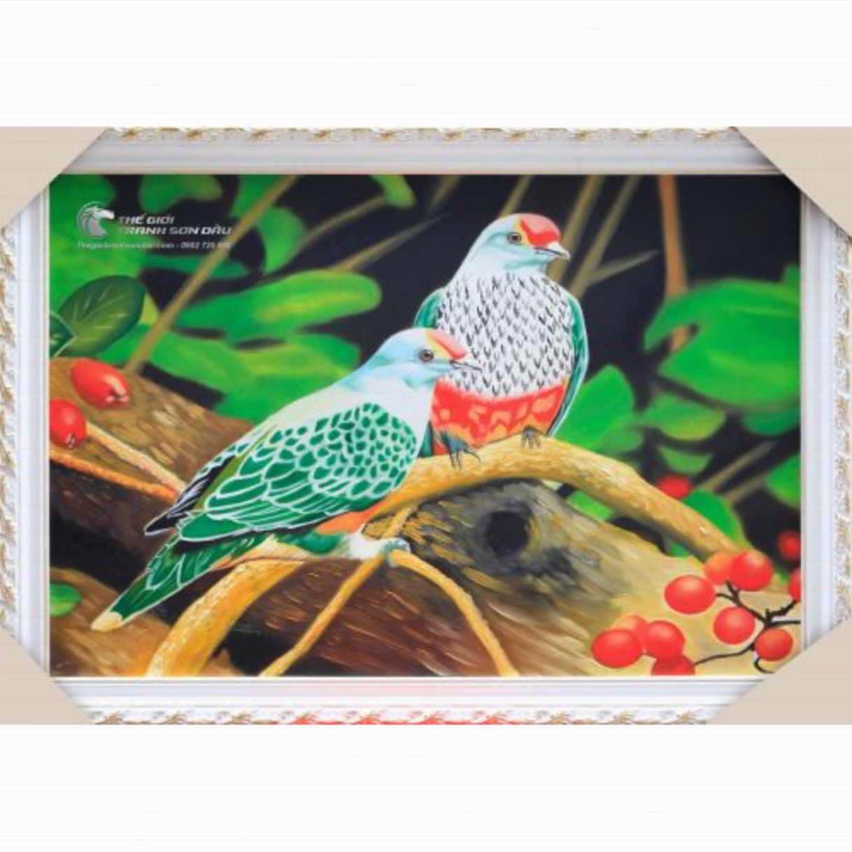 Tranh đôi chim uyên ương quà cưới sang trọng đa kích thước 